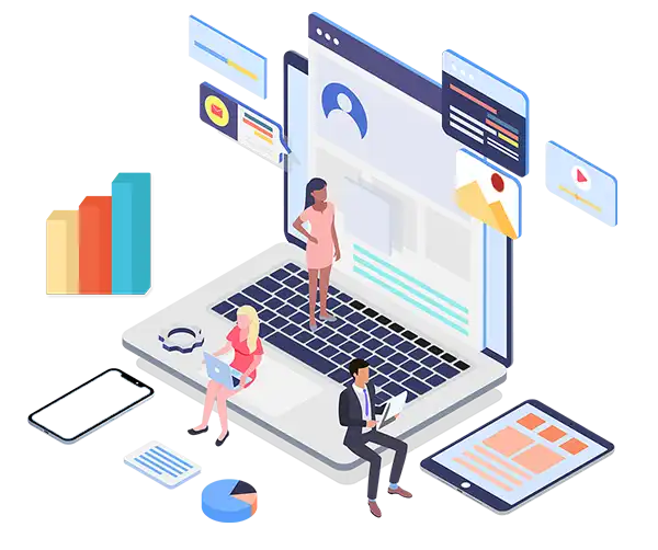 Equipo de desarrollo de software e inteligencia artificial de Kminai trabajando en proyectos de transformación digital y automatización empresarial